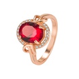 zircon ring European and American fashion rose gold diamond rose ruby ringpicture12
